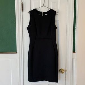 Calvin Klein black fitted dress with gold zipper